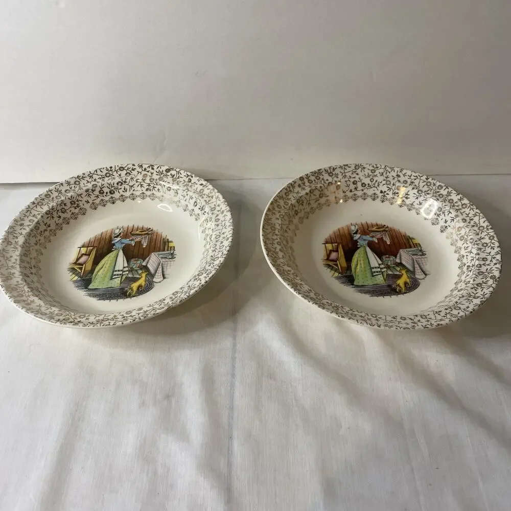 Taylor Smith Taylor Colonial Kitchen Hearth Soup/Salad Bowl 2Pc Set USA